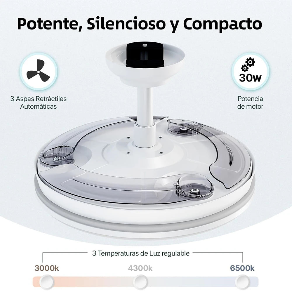 OstarkDom Ceiling Fan with Light 132cm, remote control, silent DC motor with 6 speeds, CCT dimmable LED light, timer function, modern aluminum and wood design, ideal for living rooms and bedrooms.