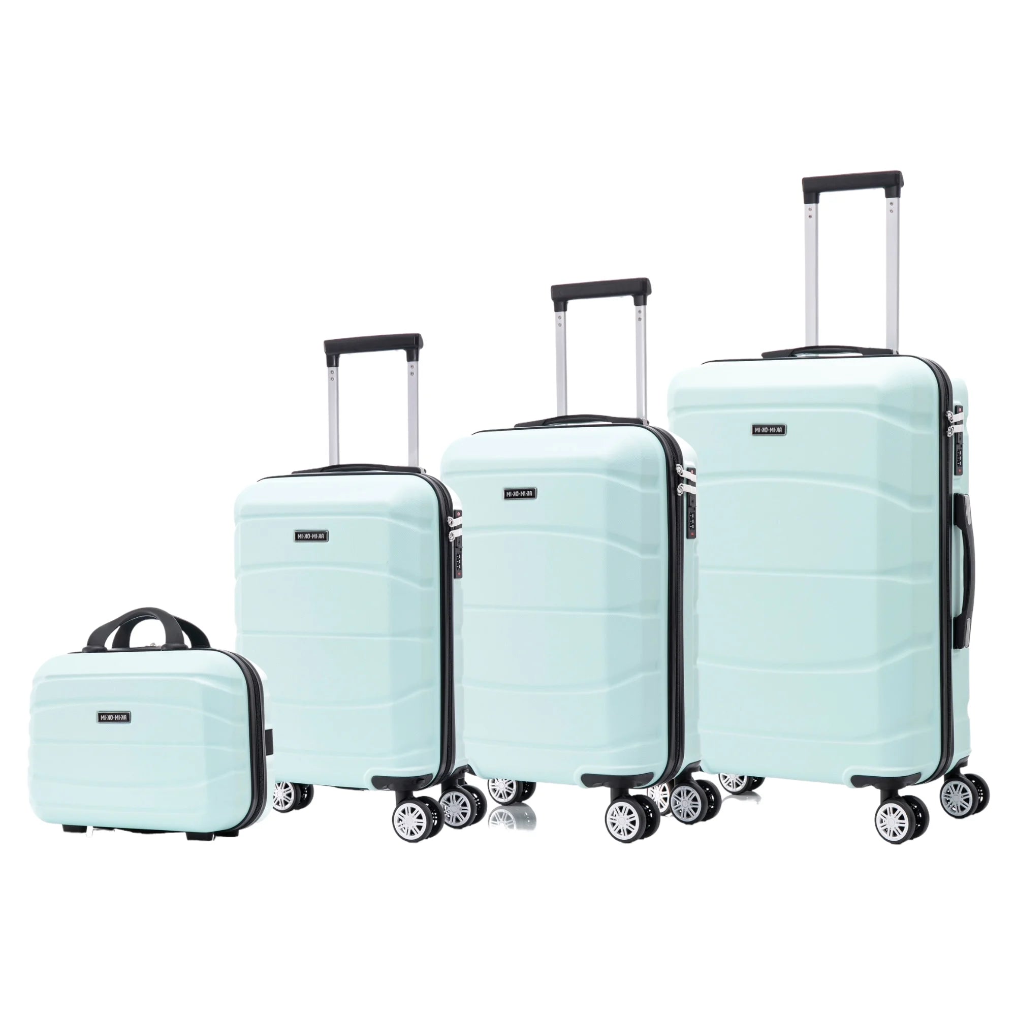 Chic Travel Suitcase Set: Light Case, Number Lock, 360 ° Rotating 4 Wheels, Aluminum Telescopic Handle Suitcase Set (6999 M005 8001 8002 FLASH)
