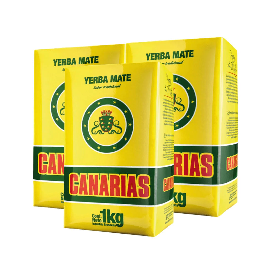 Erva mate Canarias tradicional 100% natural pack poupança 3 pacotes de 1 Kg total 3 Kg