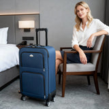 S7 star set of 2 travel suitcases, 18/20 inch, medium and carry-on with a toiletry bag, silent spinner wheels, combination locks, hand luggage, trolleys, large suitcase, carry-on suitcases, various colors available