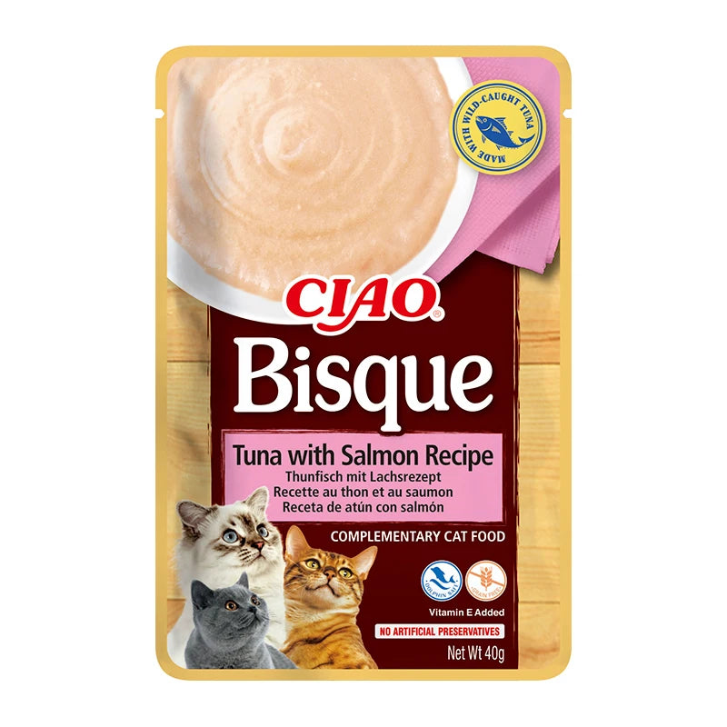 Inaba churu bisque - snacks for cats envelopes with puree (12 envelopes x 40gr)