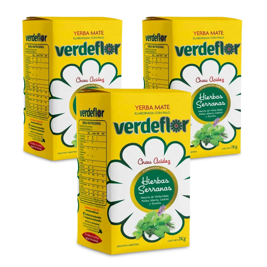 Ervas Verdeflor Serrana 1 kg – pacote com 3 unidades – erva-mate com ervas aromáticas digestivas da Qumir