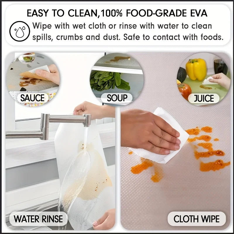 EVA impermeável Frigorífico Mat Liner, lavável, mofo Cozinha Pad, Anti-Oil Gabinete Gaveta Placemat, Frigorífico Mat, Heat-Insulat, 4pcs