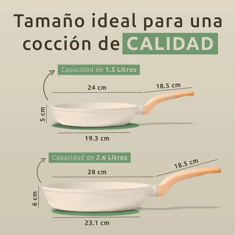 Jupplies non-stick piece kitchen set - non-stick 20 and 24cm pans and kitchen pots of 16 and 20cm - induction cookware with lid - pfoa free