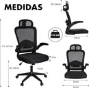 T-lovendo - ergonomic, desk, executive, swivel office chair with wheels, breathable mesh games, with headrest and adjustable armrest, lumbar support for office, home