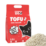Primerazoo Natural Tofu Cat Litter, Super Odor Control, Flushable and Dust-Free, 100% Biodegradable, for Indoor Use, Red Color with Milk Scent.