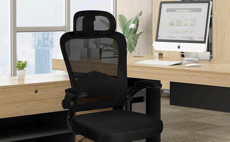 T-lovendo - ergonomic, desk, executive, swivel office chair with wheels, breathable mesh games, with headrest and adjustable armrest, lumbar support for office, home