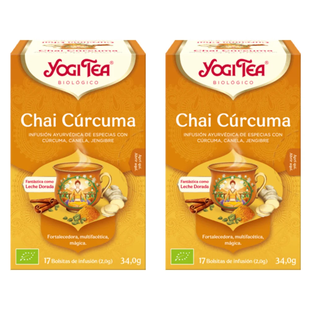 Yogi Chai curcuma biologico pack duplo 2 caixas / 34 saquetas