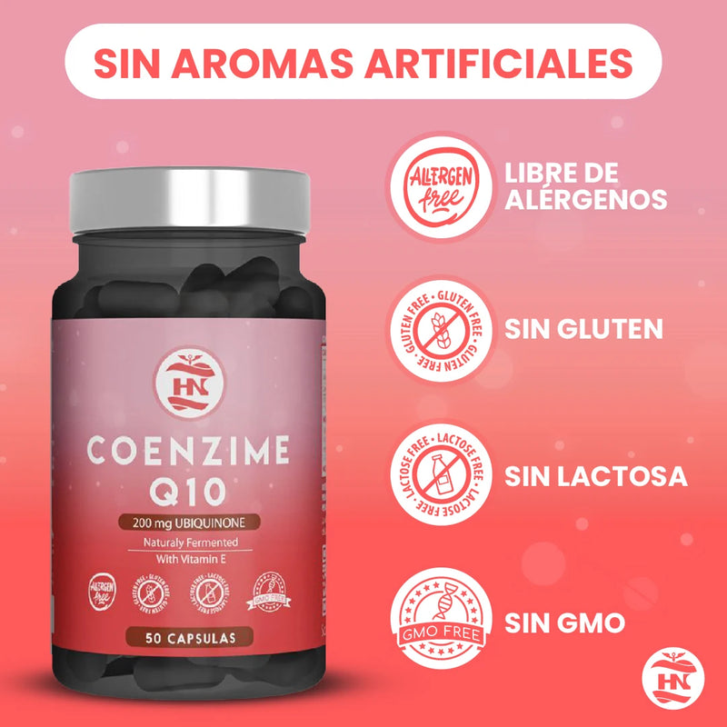 Hn - healthy nutrition coenzyme q10 200mg - (50 caps) improves energy and energy metabolism, q10 coenzyme ubiquinone supports muscle function and increases physical performance, coq10 with vitamin e contributes to the protect