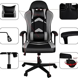 T-lovendo - gaming chair for video game or office. With lumbar and cervical cushion. Ergonomic. Adjustable in height and reclining. Adjustable comfortable