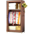 Nyana Fabric Wardrobe with Side Pockets 160x70x45cm - High Capacity Non-Woven Storage Cabinet for Clothes and Shoes, Easy Assembly, Durable Steel Tubes and Plastic Connectors, Perfect for Bedroom or Dressing Room.