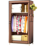 Nyana Fabric Wardrobe with Side Pockets 160x70x45cm - High Capacity Non-Woven Storage Cabinet for Clothes and Shoes, Easy Assembly, Durable Steel Tubes and Plastic Connectors, Perfect for Bedroom or Dressing Room.