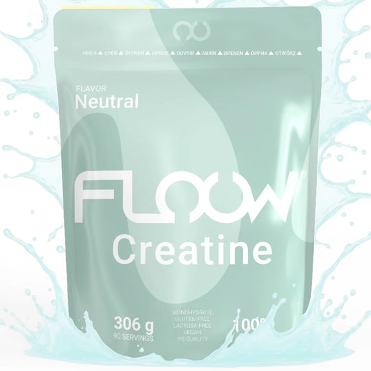 Floow - creatine monohydrate unflavored - 306g (90 doses) - pure creatine powder without sugar or maltodextrins - micronized creatine 200 mesh - sports supplement for muscle mass
