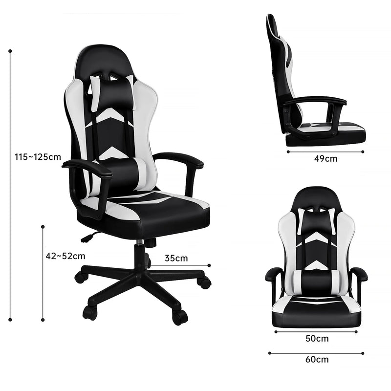 T-lovendo - gaming chair for video game or office. With lumbar and cervical cushion. Ergonomic. Adjustable in height and reclining. Adjustable comfortable