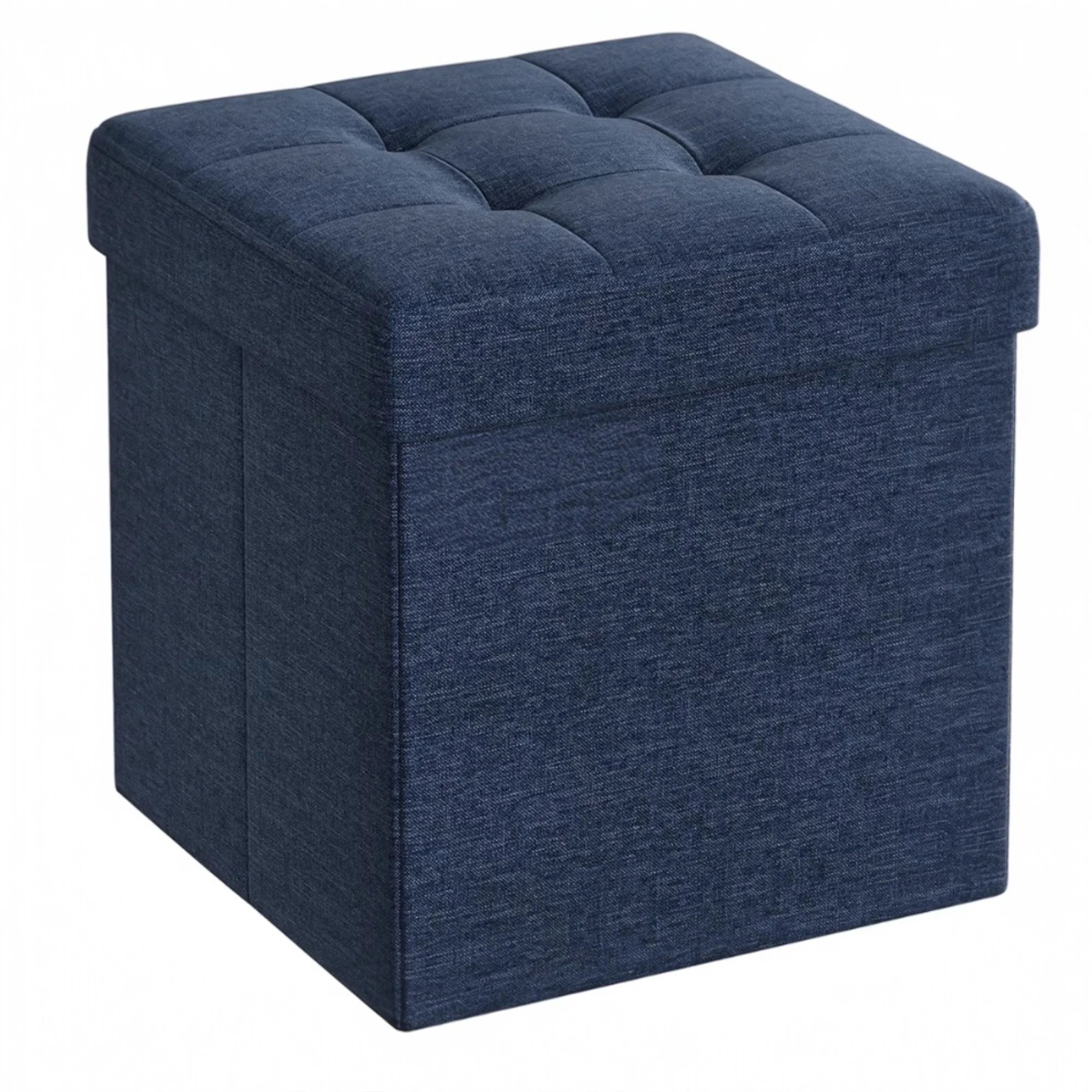 Elegant Linen Puff Storage Ottoman - Durable Footrest Stool for Living Room, Bedroom, or Entryway, Supports up to 300 kg with 89L Storage Space, Foldable and Easy to Assemble, Versatile Cube Bench for Multiple Uses