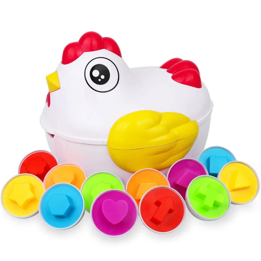 Easter Eggs Matching Toys for Kids, Montessori, Sensory, Chicken Colors, Shapes, Sorter, Learning, Educational Toy, Gifts, Baby, 12 