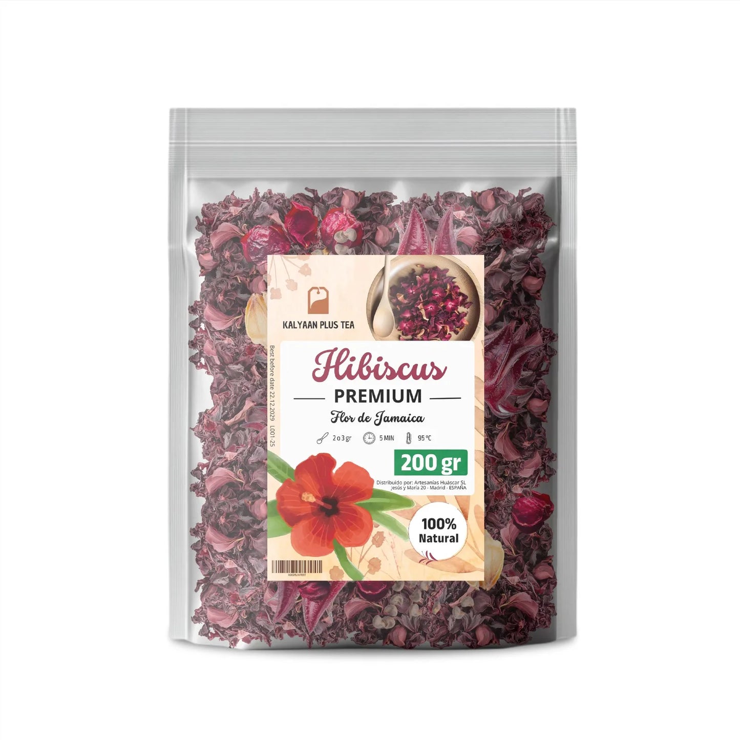 Premium jamaica flower 200gr - premium hibiscus tea - jamaica hibiscus flower for weight loss - detox infusions to relieve inflammation - bulk hibiscus infusion - antioxidant and natural infusion for weight loss - kalyaan plu