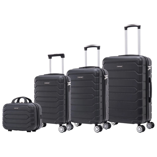 Chic Travel Suitcase Set: Light Case, Number Lock, 360 ° Rotating 4 Wheels, Aluminum Telescopic Handle Suitcase Set (6999 M005 8001 8002 FLASH)