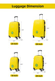S7 STAR ABS luggage set with 4 pieces of suitcases in sizes 18/20/24/28 inches featuring 360° silent wheels, durable ABS material, and organized interior compartments for business and travel.