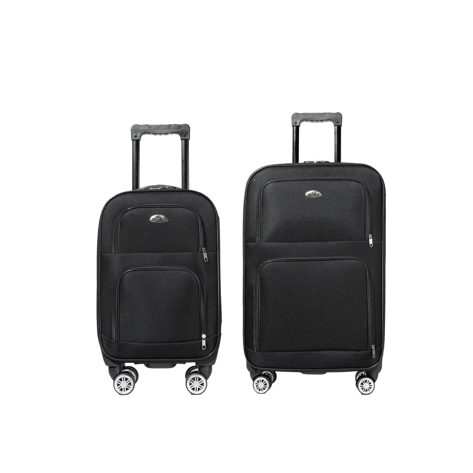 S7 star set of 2 travel suitcases, 18/20 inch, medium and carry-on with a toiletry bag, silent spinner wheels, combination locks, hand luggage, trolleys, large suitcase, carry-on suitcases, various colors available