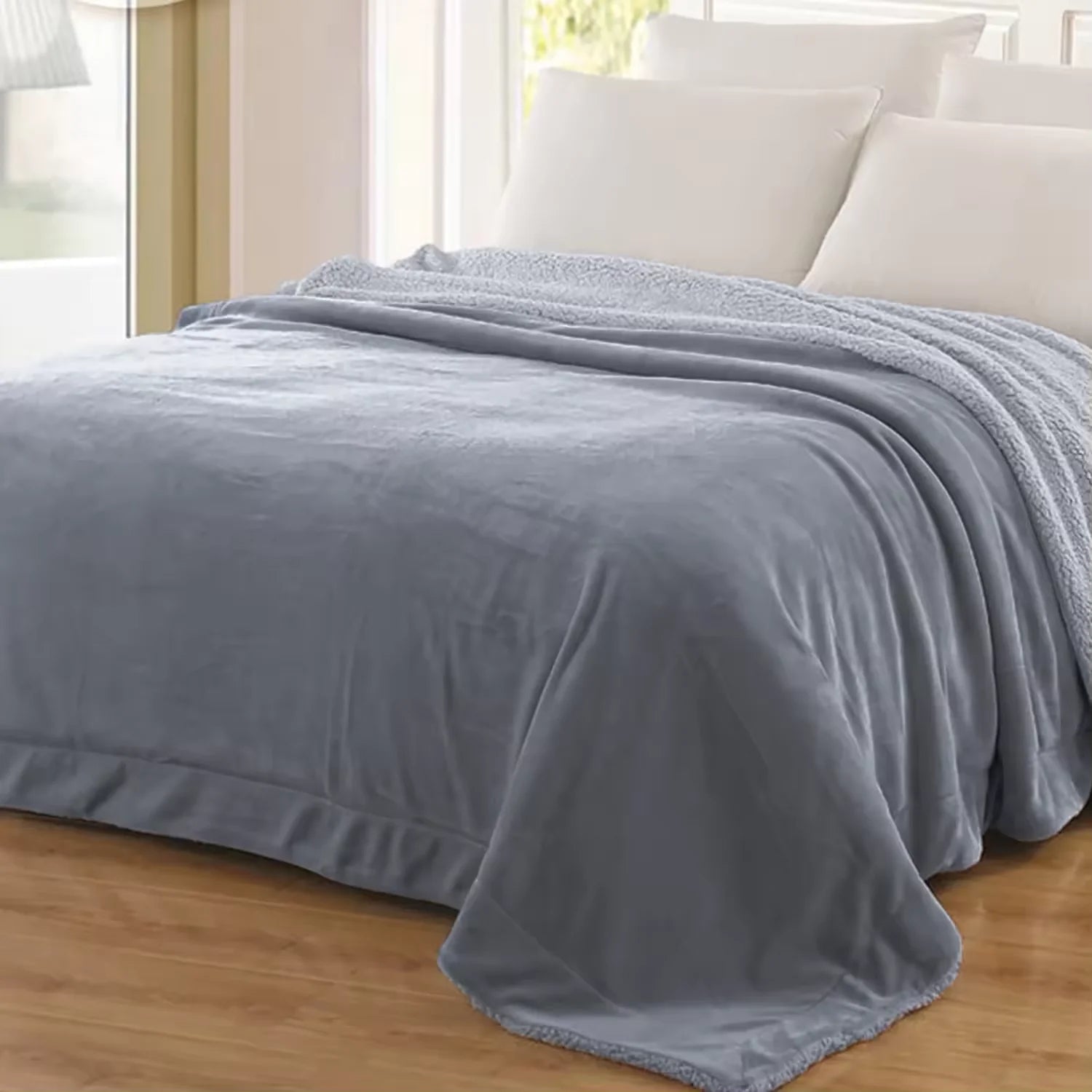 Velvet shearling blanket with thick lambskin look, 100% polyester, modern style in 6 colors and 3 sizes - sofa blankets, fleece, flannel - winter, warm and thick nap - ultra-soft double layer. Shipping from Spain