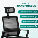 Jupplies ergonomic desk chair adjustable and recliner office chair with lumbar support, adjustable headrest, breathable mesh, 360 swivel wheels °   Supports up to 100kg