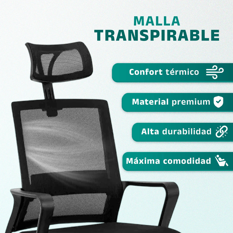 Jupplies ergonomic desk chair adjustable and recliner office chair with lumbar support, adjustable headrest, breathable mesh, 360 swivel wheels °   Supports up to 100kg