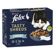 Felix Tasty Shreds Ocean Feast Steaks in Sauce Wet Cat Food, Fish Flavor