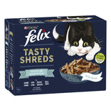Felix Tasty Shreds Ocean Feast Steaks in Sauce Wet Cat Food, Fish Flavor