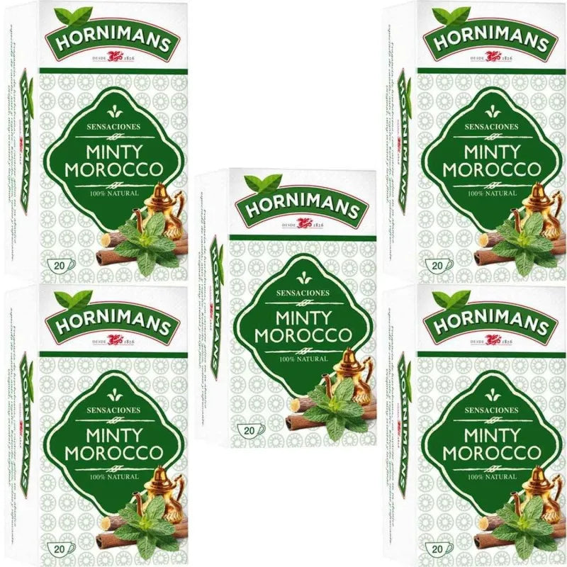 Infusão de hortelã de marrocos ornimans minty morocco pack poupança de 5 caixas / 100 saches