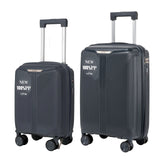 S7 STAR 2-piece suitcase set with lightweight polypropylene, featuring silent spinner wheels, 3-height lockable handle, combination locks, and a toiletry bag, ideal for travel and available in large, medium, and cabin sizes.