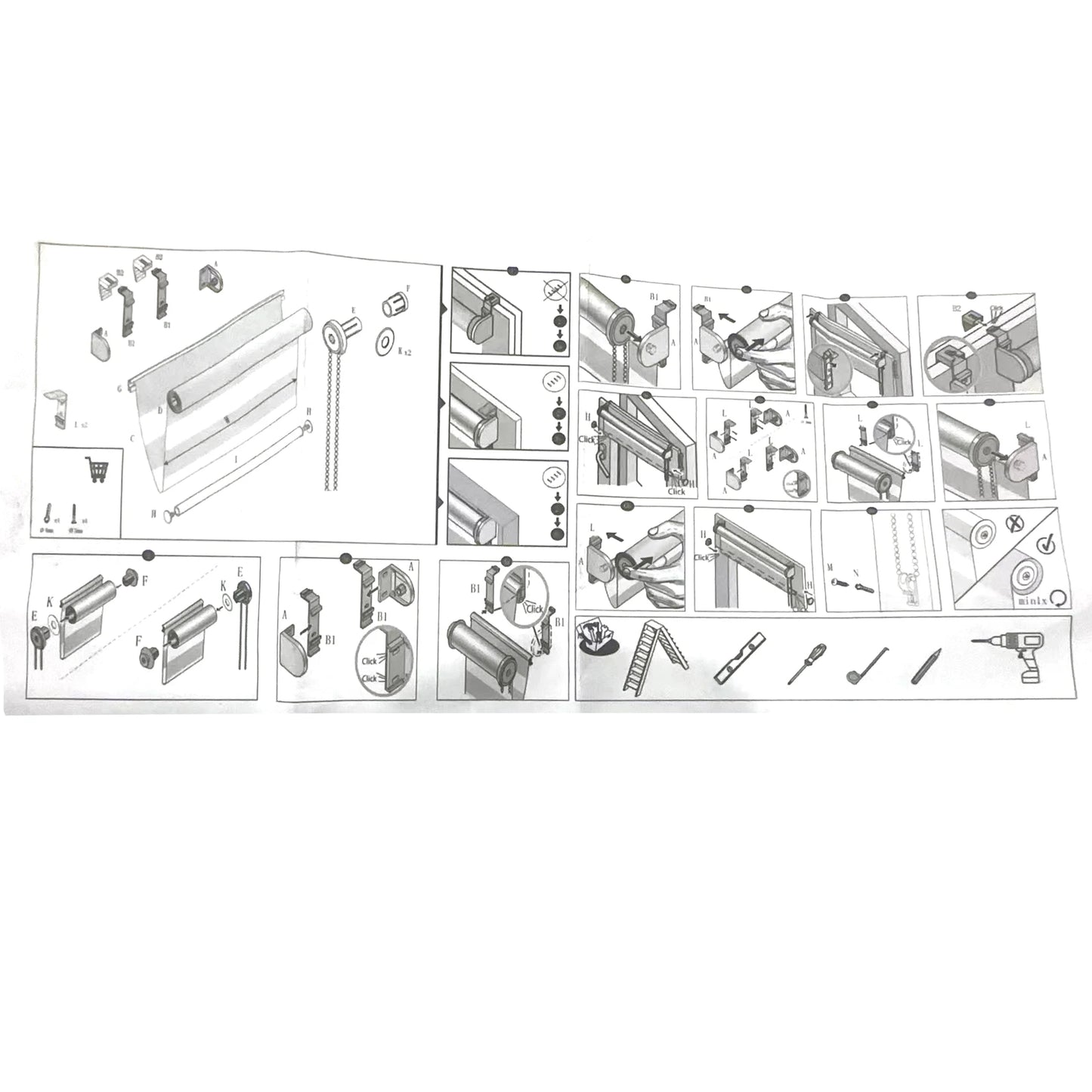 Easytour double layer roller blind night and day, available in various colors white, grey, pink, black. disposable in various sizes 160x180cm, 140x180cm,120x180cm,100x180cm,80x180cm