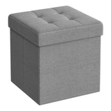 Elegant Linen Puff Storage Ottoman - Durable Footrest Stool for Living Room, Bedroom, or Entryway, Supports up to 300 kg with 89L Storage Space, Foldable and Easy to Assemble, Versatile Cube Bench for Multiple Uses