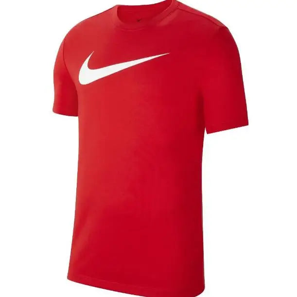Nike Park Red T-Shirt - Classic Style and Maximum Comfort, made from 57% Cotton and 43% Polyester, featuring a soft, breathable fabric for all-day comfort, ideal for training or casual wear, perfect as a men's sports shirt.