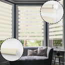 Roller blind, double layer night and day, 60-160x180cm, easy to install, for windows and doors, translucent and opaque