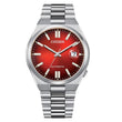 Relógio unissex Citizen Tsuyosa NJ0150-56W automático Mostrador vermelho e aço inoxidável