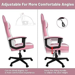 T-lovendo - gaming chair for video game or office. With lumbar and cervical cushion. Ergonomic. Adjustable in height and reclining. Adjustable comfortable