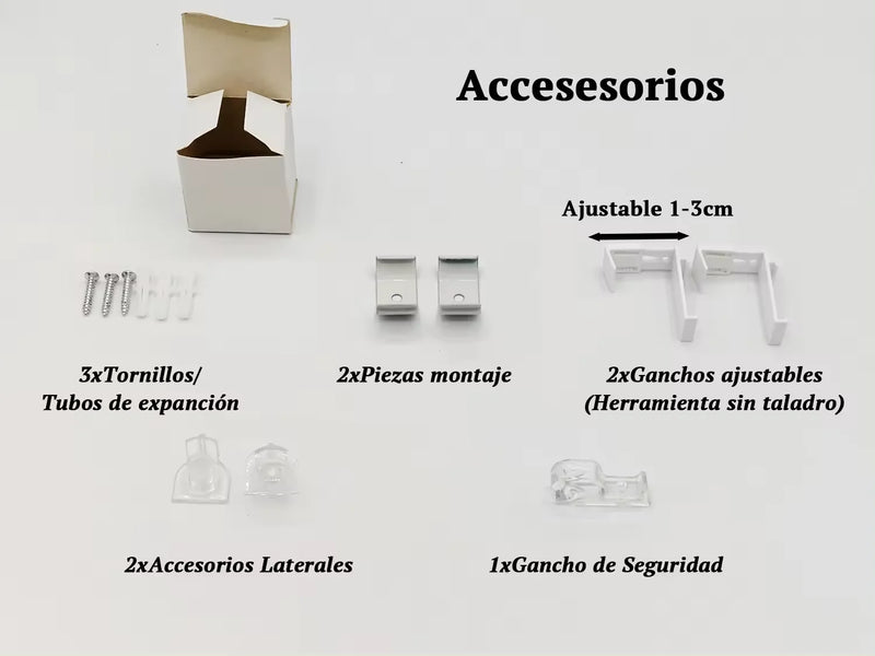 Roller blind, double layer night and day, 60-160x180cm, easy to install, for windows and doors, translucent and opaque