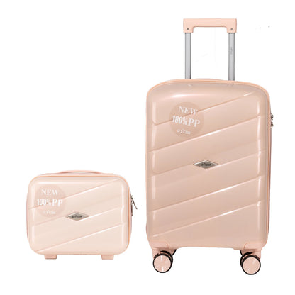 S7 STAR 2-Piece Trolley Suitcase Set, Lightweight PC Shell, Silent 360° Spinner Wheels, Telescopic Handle with 3 Heights, Durable and Scratch Resistant for Travel, Cabin and Medium Sizes with Polyester Lining.