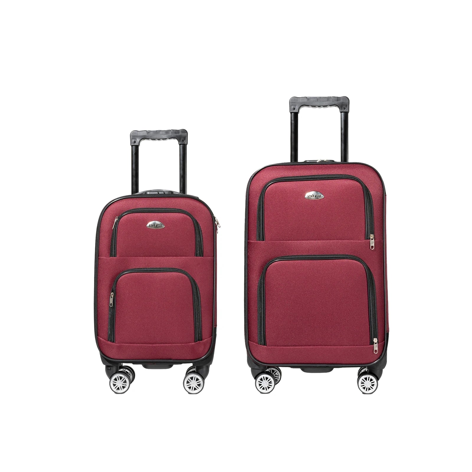 S7 star set of 2 travel suitcases, 18/20 inch, medium and carry-on with a toiletry bag, silent spinner wheels, combination locks, hand luggage, trolleys, large suitcase, carry-on suitcases, various colors available