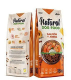 Natural Dog Food Salmon & Rice, 15 kg, high protein dry food for all ages, made with fish for balanced nutrition and immune support, perfect for your dog's health and wellness.