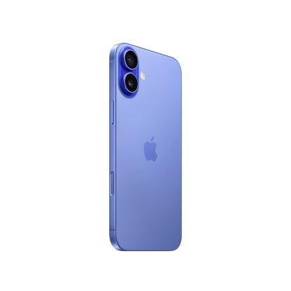 Apple iPhone 16 Plus smartphone with 6.7" display, A18 processor, 128GB storage, dual SIM, 48MP dual camera, iOS 18, and CE certified in blue, featuring high resolution and 5G connectivity.