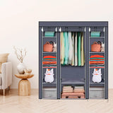 Nyana Home Fabric Dressing Cabinet 170x150x45cm, 3 doors, 11 holes, 1 wardrobe