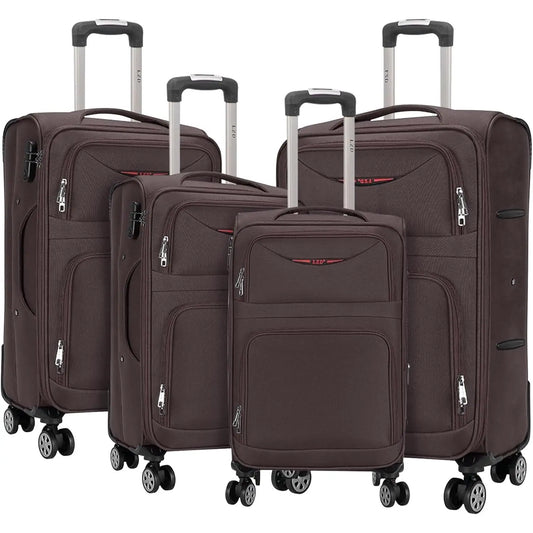 Artree | Set of 4 Trolley Suitcases with 360° Spinner Wheels, made of durable waterproof Oxford fabric, includes 18", 20", 24", and 28" sizes, perfect for organized travel with expandable design and telescopic handle.