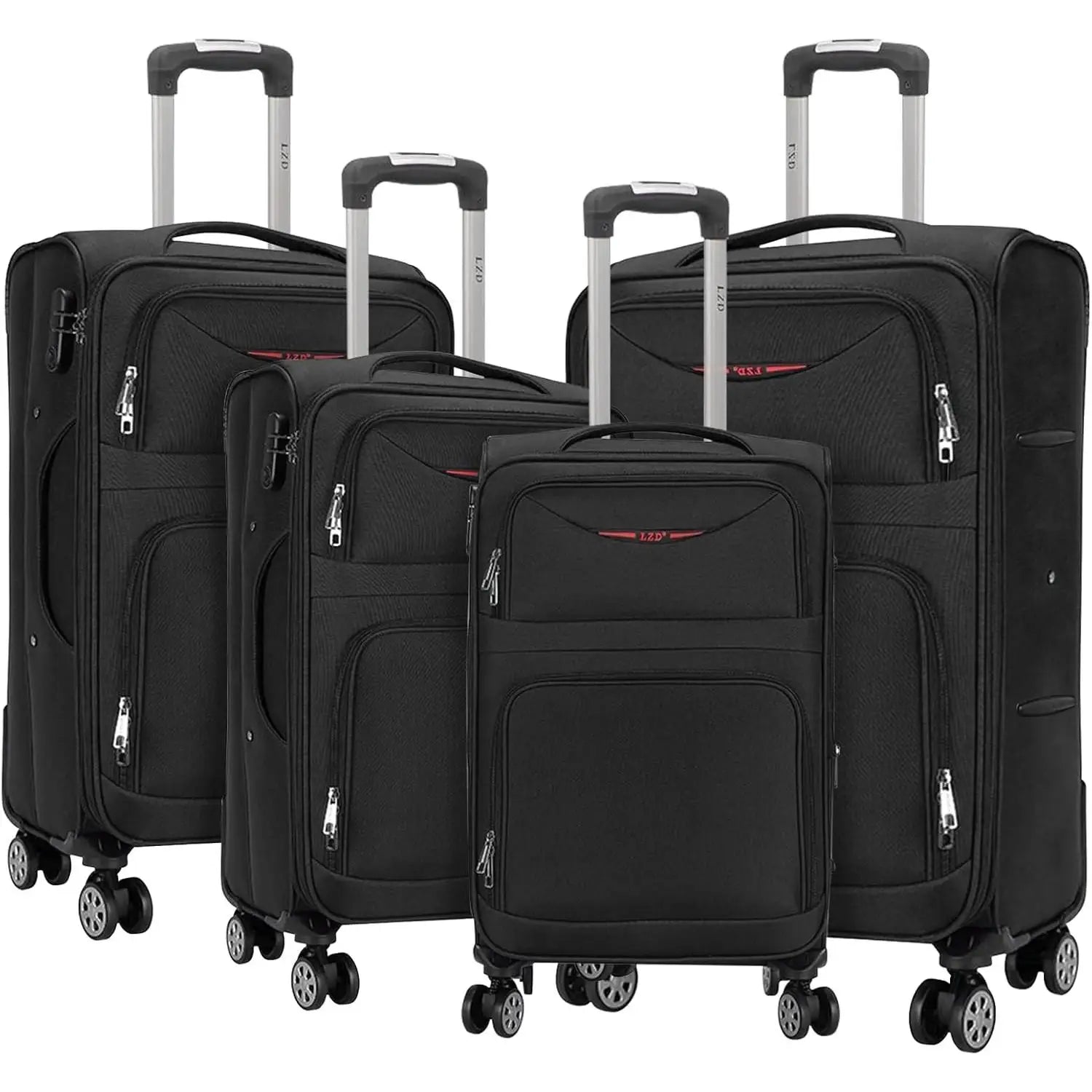 Artree | Set of 4 Trolley Suitcases with 360° Spinner Wheels, made of durable waterproof Oxford fabric, includes 18", 20", 24", and 28" sizes, perfect for organized travel with expandable design and telescopic handle.