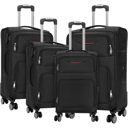 Artree | Set of 4 Trolley Suitcases with 360° Spinner Wheels, made of durable waterproof Oxford fabric, includes 18", 20", 24", and 28" sizes, perfect for organized travel with expandable design and telescopic handle.
