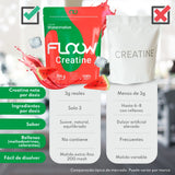 Floow - creatine monohydrate watermelon flavor - 306g (90 servings) - pure creatine powder without sugar or maltodextrin - micronized creatine 200 mesh - sports supplement for muscle mass