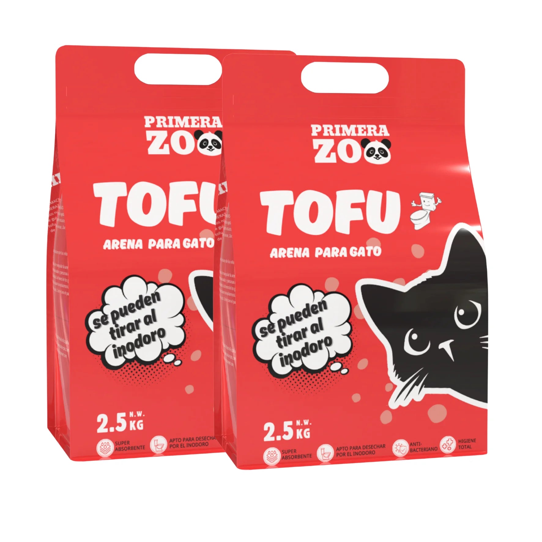 Primerazoo Natural Tofu Cat Litter, Super Odor Control, Flushable and Dust-Free, 100% Biodegradable, for Indoor Use, Red Color with Milk Scent.