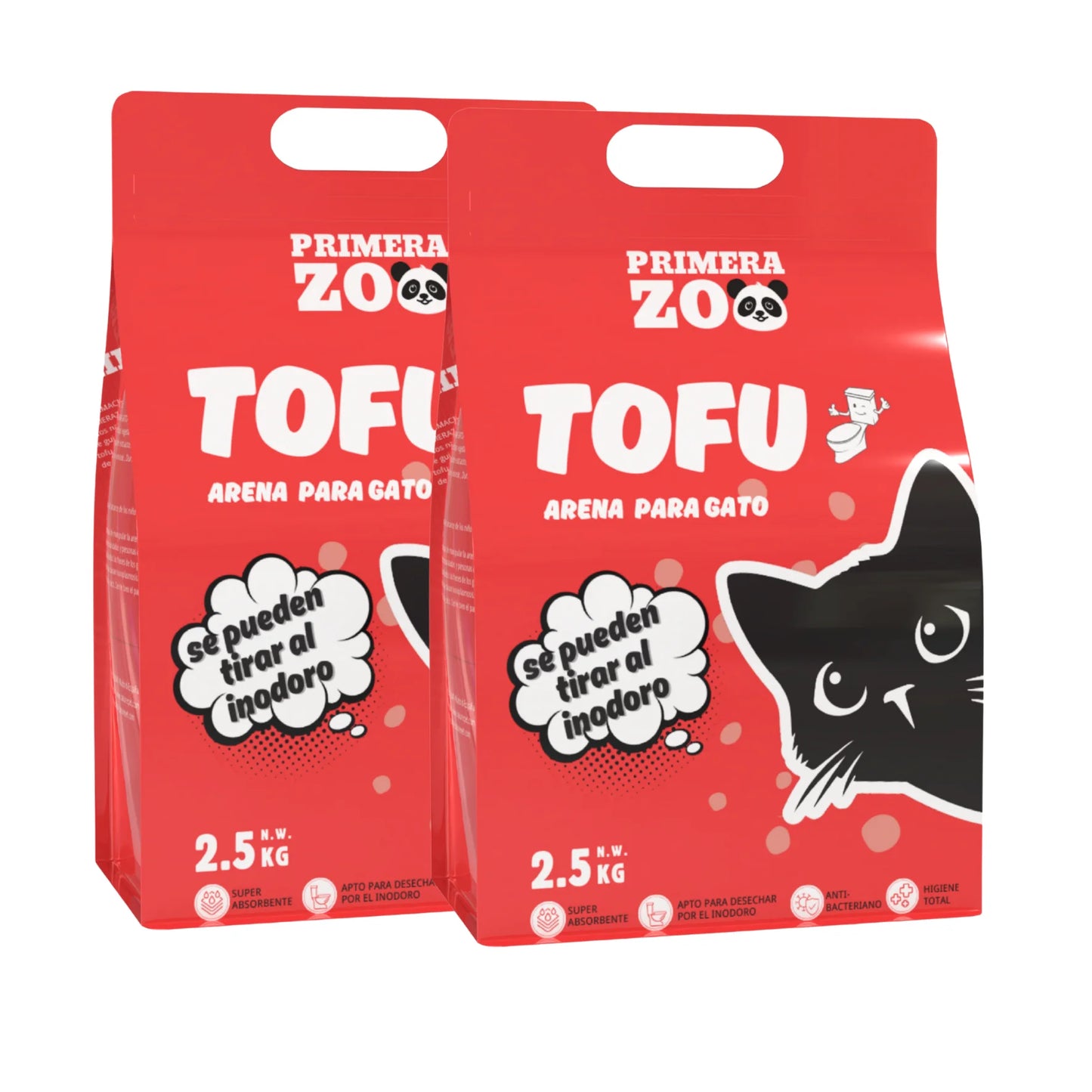 Primerazoo Natural Tofu Cat Litter, Super Odor Control, Flushable and Dust-Free, 100% Biodegradable, for Indoor Use, Red Color with Milk Scent.