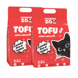 Primerazoo Natural Tofu Cat Litter, Super Odor Control, Flushable and Dust-Free, 100% Biodegradable, for Indoor Use, Red Color with Milk Scent.